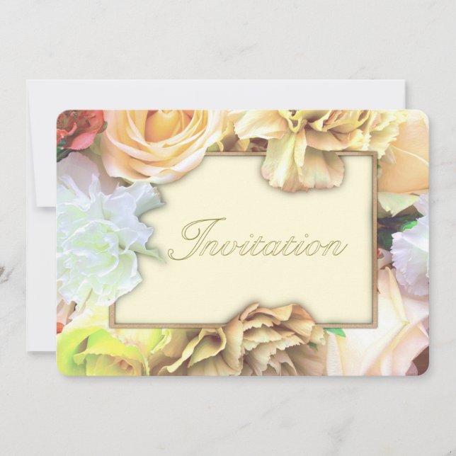 Pale Yellow Rose Birthday Party Invitation (Front)