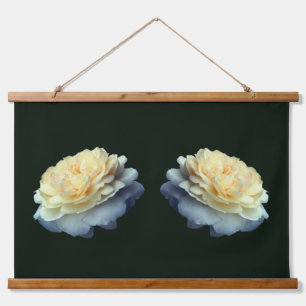 Pale Yellow Rose In Bloom Twins Hanging Tapestry