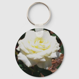 Pale Yellow Rose Key Ring