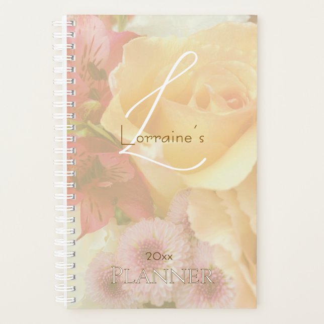 Pale Yellow Rose Secret Gardens Planner (Front)