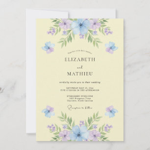 Pale Yellow Serene Spring Wedding Invitation