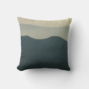 Pale Yellow Sky and Mountains Cushion