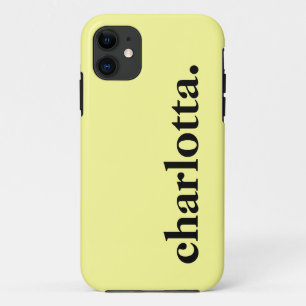 Pale Yellow Solid Colour Elegant Name  Case-Mate iPhone Case
