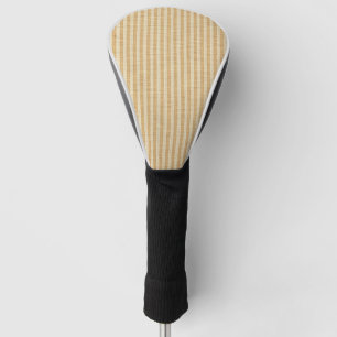 Pale Yellow Stripes Threaded Fabric Pattern Golf Head Cover