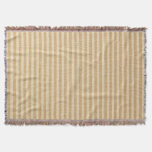 Pale Yellow Stripes Threaded Fabric Pattern Throw Blanket
