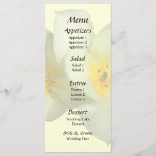 Pale Yellow Tulips After the Rain Wedding Menu