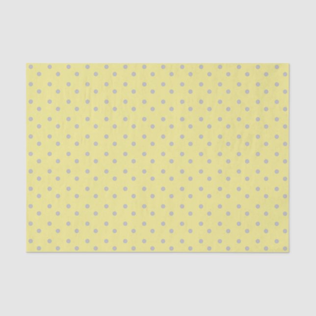 Pale Yellow with Grey Polka Dots Tissue Paper (Front)