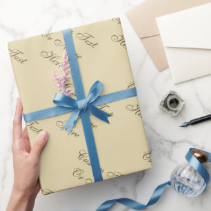 Pale Yellowish Brown, Golden Tan Customisable Text Wrapping Paper