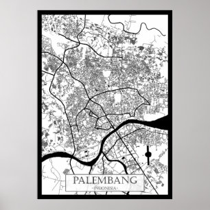 Palembang Indonesia City Map Poster