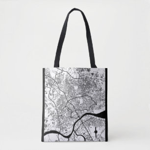 Palembang Indonesia City Map Tote Bag
