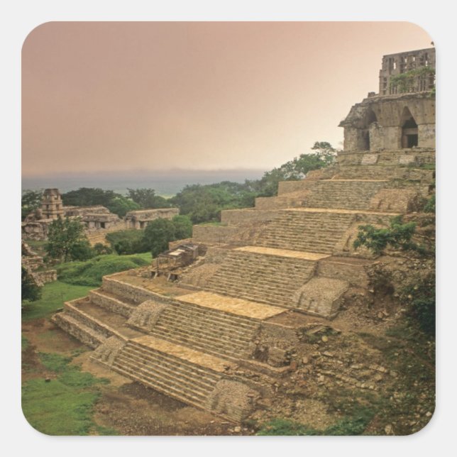 Palenque, Chiapas, Mexico, Maya Square Sticker (Front)