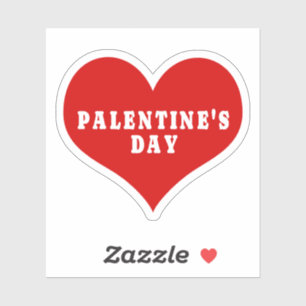 PALENTINE'S DAY Red Love Heart Vinyl Sticker