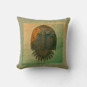"Paleo-chic" Neometacanthus Fossil Trilobite Cushion