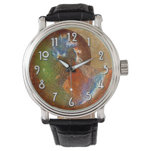 "Paleo-chic" Opalised  Sphenodiscus Ammonite Shell Watch