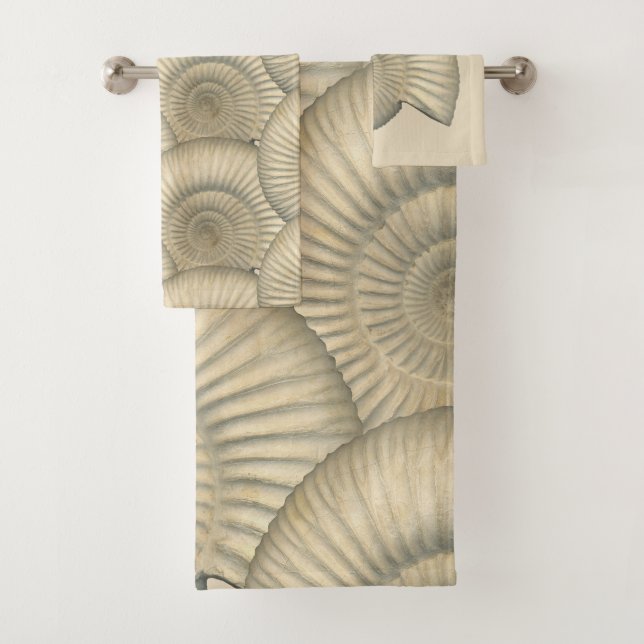 "Paleo-chic" Perisphinctes Ammonites Bath Towel Se (Insitu)