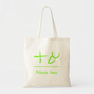 Paleo Hebrew Aleph Tav Custom Name Bright Green Tote Bag