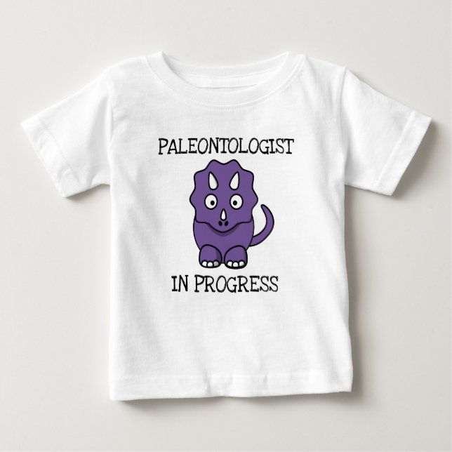 Paleontologist In Progress Purple Triceratops Baby T-Shirt (Front)