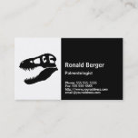 Paleontologist's T-rex Dinosaur Skull Business Card<br><div class="desc">This black and white paleontologist's business card features the skull of the king of dinosaurs,  Tyrannosaurus rex.  The card comes with six customisable fields for your name,  title,  and contact information.</div>