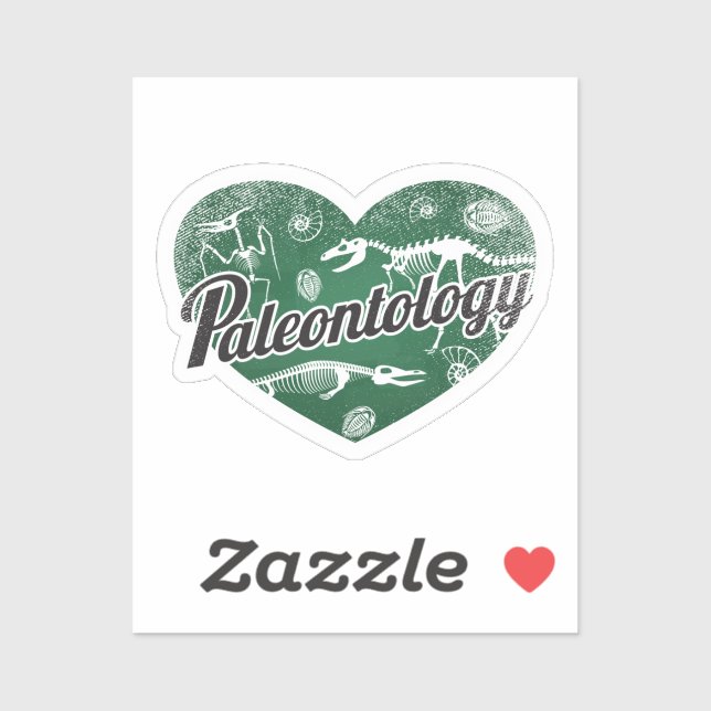 Paleontology Retro Heart Blackboard Love (Sheet)