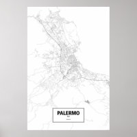 Palermo, Italy (black on white)