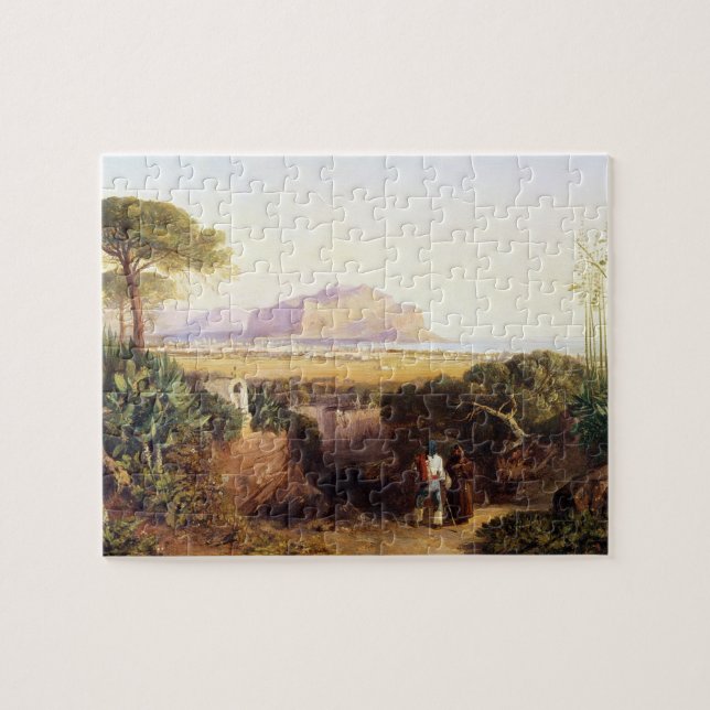 Palermo, Sicily, 1847 (oil on canvas) Jigsaw Puzzle (Horizontal)