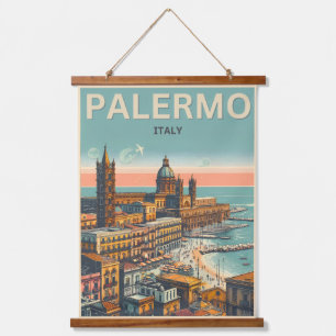 Palermo sicily italian vintage souvenir gifts hanging tapestry