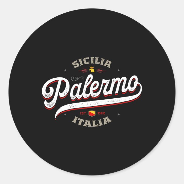 Palermo Sicily Italy Sicilia Italia Travel Classic Round Sticker (Front)