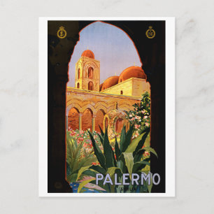Palermo, Sicily, Italy, vintage travel Postcard