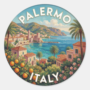 Palermo Sicily Mediterranean Italy Travel Classic Round Sticker
