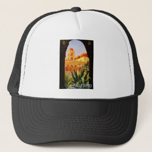 Palermo vintage travel ad trucker hat