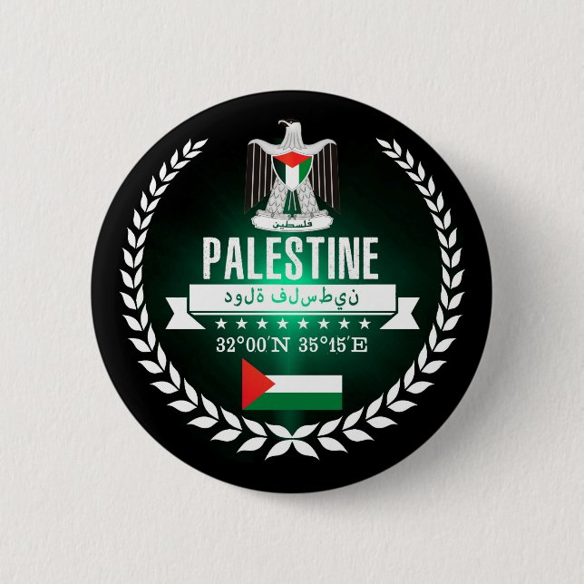 Palestine 6 Cm Round Badge (Front)