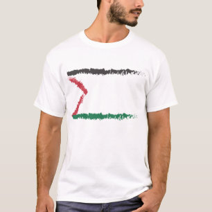 Palestine Abstract Flag Chalk Design T-Shirt