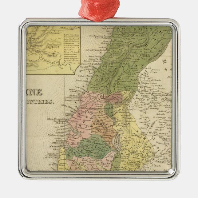 Palestine and Adjacent Countries Metal Tree Decoration (Front)