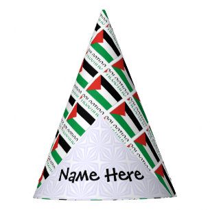 Palestine and Palestinian Flag Tiled Personalised Party Hat