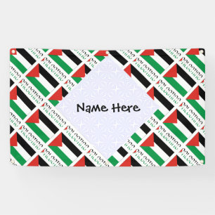 Palestine and Palestinian Flag Tiled with Your Nam Banner