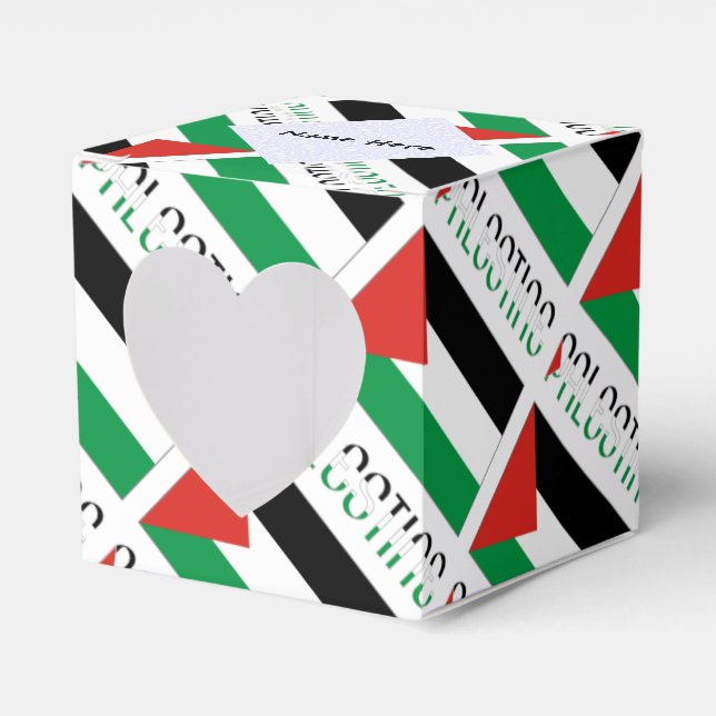 Palestine and Palestinian Flag Tiled with Your Nam Favour Box (Front Side)