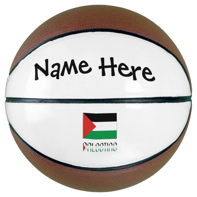 Palestine and Palestinian Flag with Your Name Basketball (Front)
