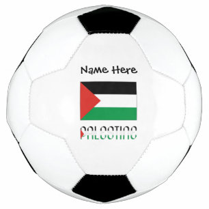 Palestine and Palestinian Flag with Your Name Socc Soccer Ball