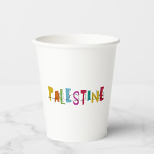PALESTINE Arabic Name Colourful  Paper Cups