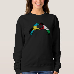 Palestine Bahamas Flag Palestinian Bahamians Heart Sweatshirt