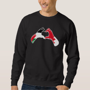 Palestine Bahrain Flag  Palestinian Bahrainian Hea Sweatshirt