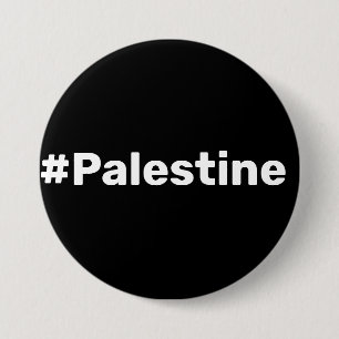 #Palestine basic simple text supporting Gaza 7.5 Cm Round Badge
