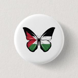Palestine Butterfly Flag  3 Cm Round Badge