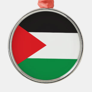 Palestine Button, Patriotic Palestinian Flag Metal Tree Decoration