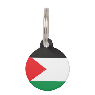 Palestine Button, Patriotic Palestinian Flag Pet Tag