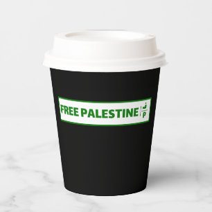 Palestine car registration plate - Free Palestine. Paper Cups