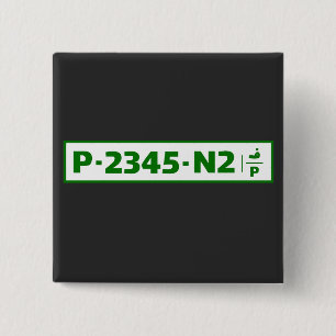 Palestine car registration plate - not real  15 cm square badge