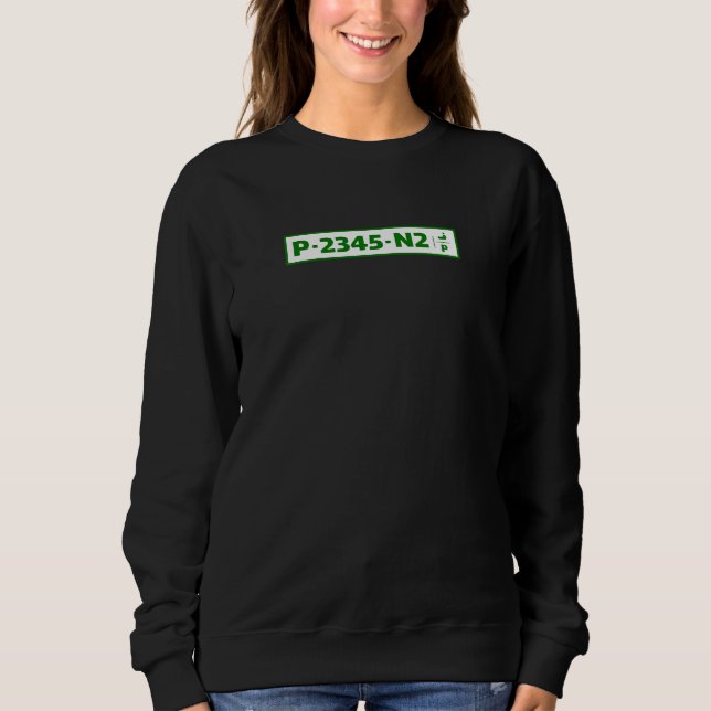 Palestine car registration plate - not real  sweatshirt (Front)