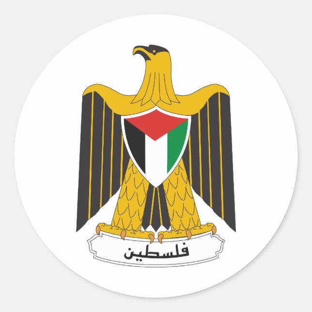 Palestine Coat of Arms Classic Round Sticker (Front)