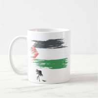 Palestine Coffee Mug | Distressed Flag, Sad Daisy
